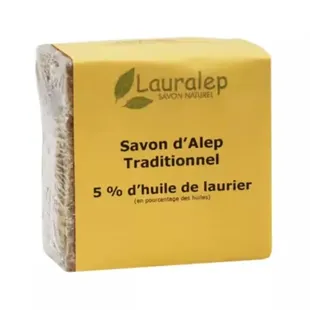 Lauralep Sapone d'Aleppo Tradizionale 5% d'Olio di Alloro 200g