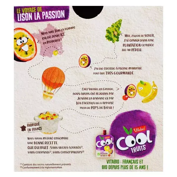 Vitabio Cool Fruits Pomme Passion Acérola 4 x 90g