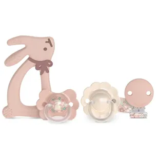 Suavinex Wonderland Set of 2 Pacifiers 0-6m + Pacifier Clip + Pink Silicone Teether