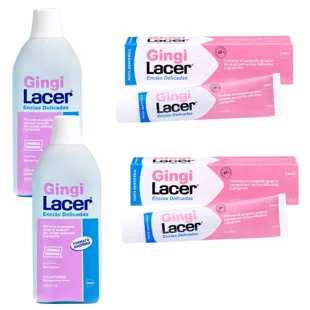 Lacer Gingilacer Mouthwash 2x1 Liter + Lacer Gingilacer Toothpaste 2x125 ml