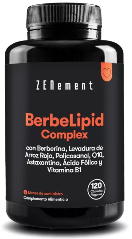 ZENement Berbelipid Complex + Berberina, Lievito di Riso Rosso, Policosanolo, CoQ10, Astaxantina, Acido Folico e Vit. B1 120 Capsule