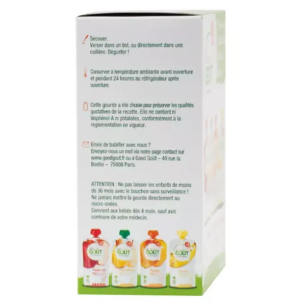 Good Gout Bottle of Variety Fruits from 4m 4 x 120g