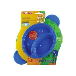 Nuby Assiette Anti-Dérapante Silicone Singe Bleue +9m