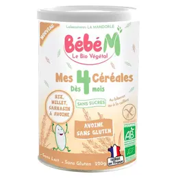 Bébé M Mes 4 Céréales Préparation de Céréales Infantiles +4m Bio 220g