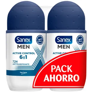  Sanex Men Active Control Antitranspirante Desodorante Roll-On 2x50 ml