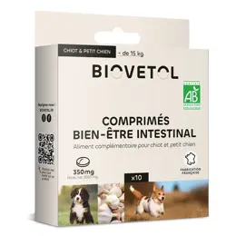 Biovetol  - Comprimés Bien-être Intestinal Chiot / Petit chien Bio - x 10