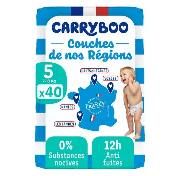 Carryboo Couches de nos régions Taille 5 (12-25kg)