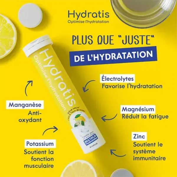 Hydratis Solution d'Hydratation Citron & Fleurs de Sureau 20 pastilles