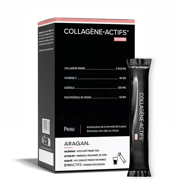 Aragan Synactifs Collagène Actifs Fermeté de la Peau Rides et Ridules 20 sticks