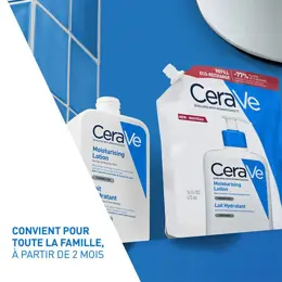 CeraVe Soin Corps Lait Hydratant Eco Recharge Visage et Corps Peaux Sèches à Très Sèches 473ml
