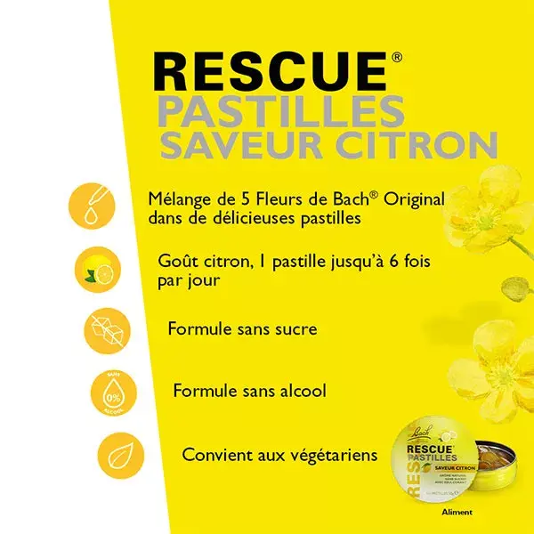 Fleurs de Bach Rescue Pastilles Lemon Flavour 50g