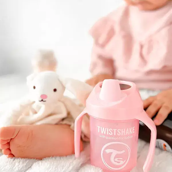 Twistshake Tasse d'Apprentissage Mini Cup Rose Pastel +4m 230ml
