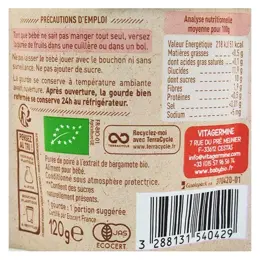 Babybio Fruits Gourde Poire Bergamote +6m Bio 120g