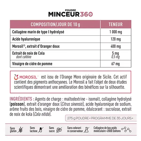 Eafit Minceur 360 Poudre - Morosil + Collagène Marin + Acide Hyaluronique - 275g