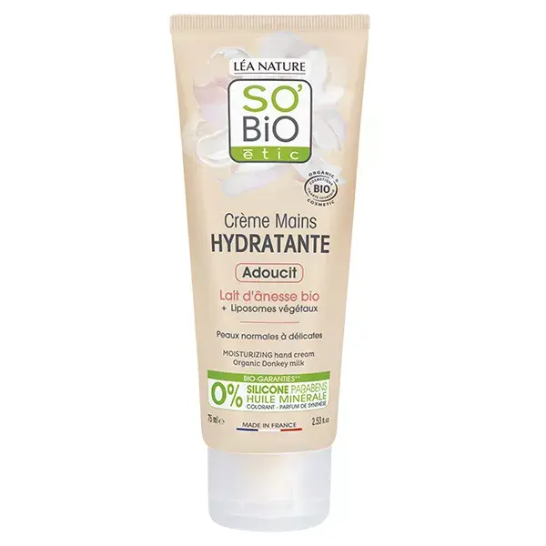 So'Bio Étic Mains Crème Hydratante Lait d'Ânesse Bio 75ml
