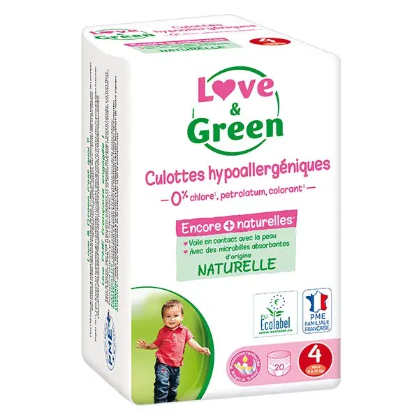 Love & Green Culottes Hypoallergéniques T4 7-14kg 20 culottes