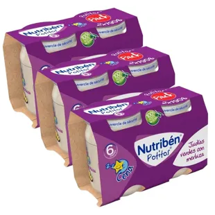 Nutribén Potito Cena Judías Verdes con Merluza +6m 6x190 gr