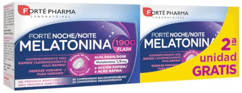 Forté Pharma Mélatonine 1900 Flash 2x30 Comprimés (2ème unité OFFERTE)