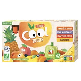Vitabio Cool Fruits Multiparfums 4 Ricette Fragola Albicocca Banana Mango Bio 12 x 90g