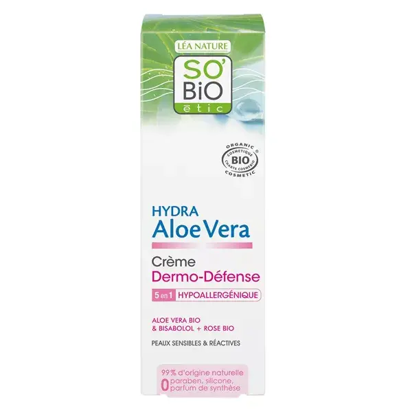 So'Bio Étic Hydra Aloe Vera Crème Dermo-Défense 5 en 1 Bio 50ml