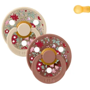 Bibs Chupetes Colour Round Liberty Chamomile Lawn Vainilla/Woodchuck Mix 6-12m 2 uds