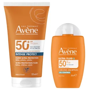 Avène Ultra Solar Oil Control Fluid SPF50 50 ml + Intense Protect SPF50+ 150 ml