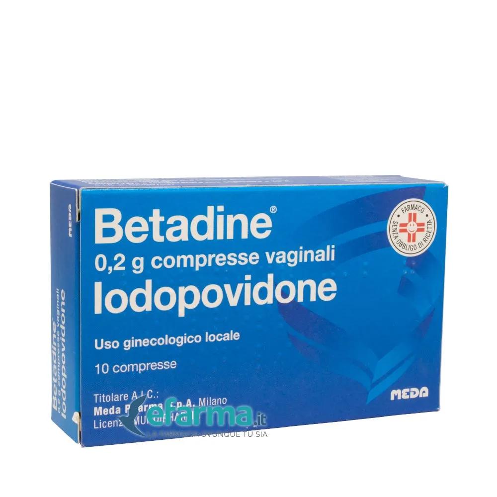 Betadine 200 mg Iodopovidone 10 Compresse Vaginali