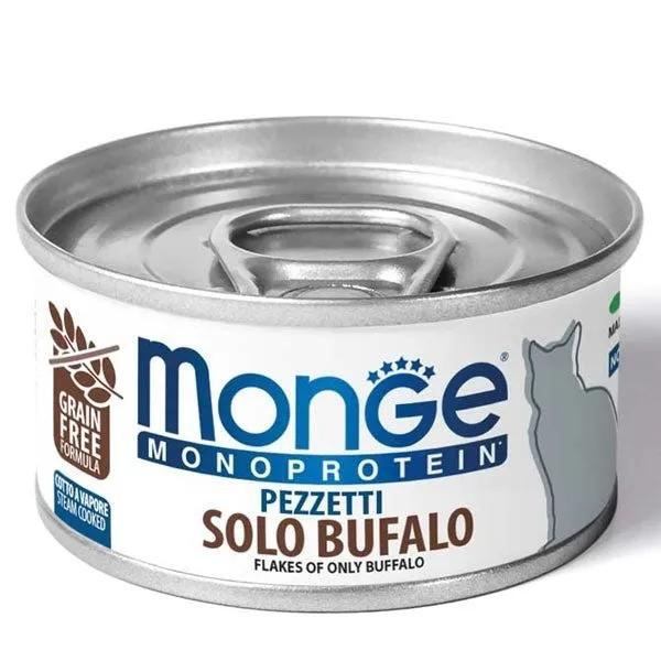 Monge Monoprotein Pezzetti Solo Bufalo Cibo Umido Per Gatti Adulti 80G