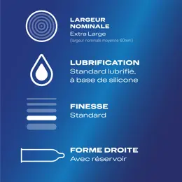 Durex Préservatifs Comfort XXL - 10 préservatifs Extra larges