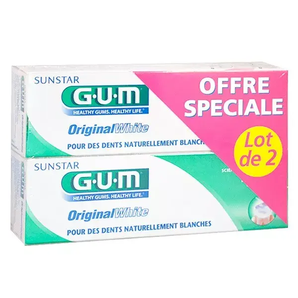 Gum Dentifrice Original White Blancheur Lot de 2 x 75ml