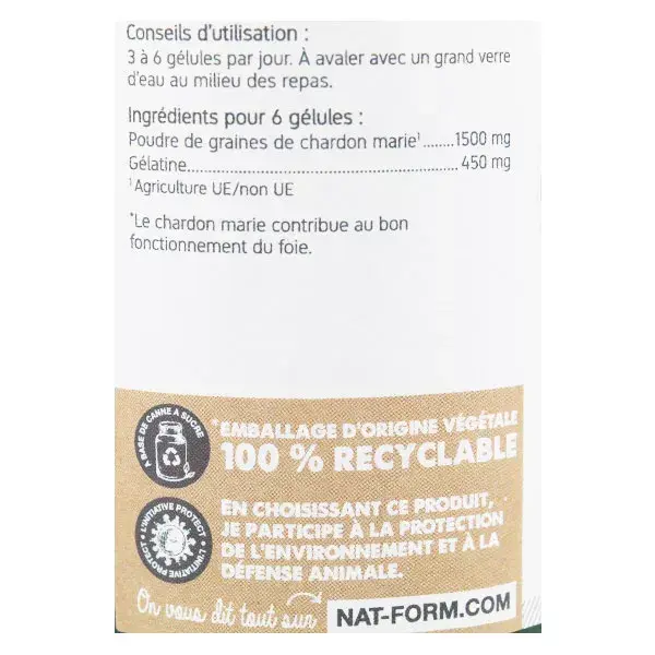 NAT & Form Chardon Marie Bio 200 capsules