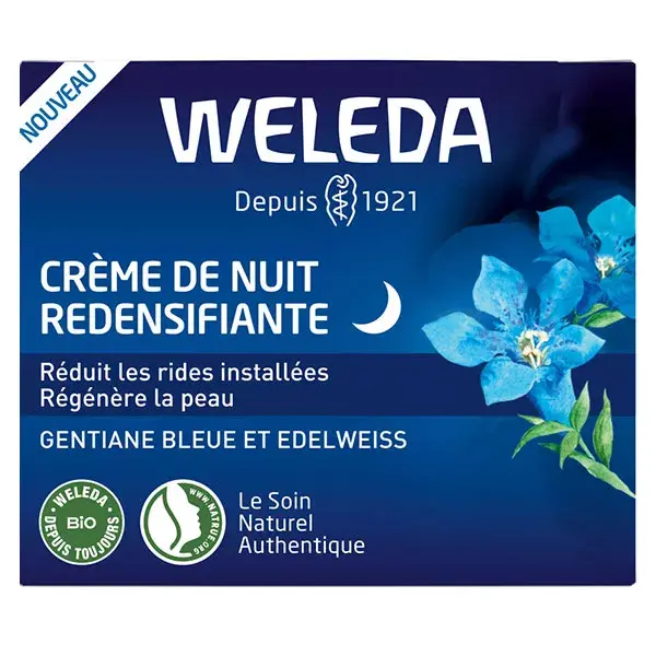 Weleda Gentiane Bleue & Edelweiss Crème de Nuit Redensifiante Bio 40ml