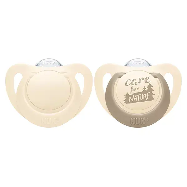 Nuk 2 Nuk For Nature Silicone Pacifiers 0-6m Cream