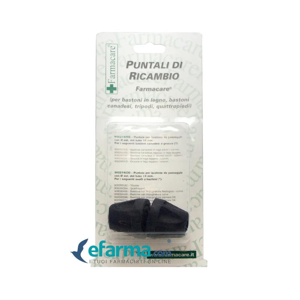 Farmacare Puntale Antiscivolo Bastone Canadese E Gruccia 2 Pezzi 18 mm