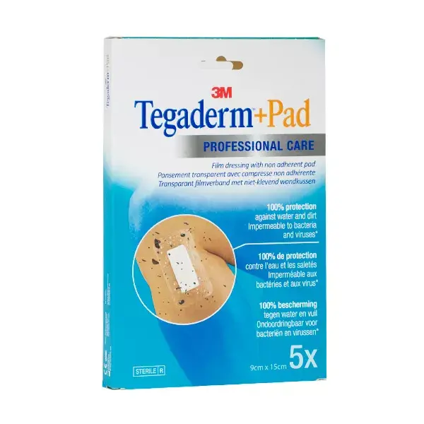 3 m Tegaderm + Pad apsitos 9 cm x 15 cm caja de 5