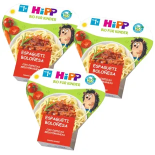 HiPP Espagueti Boloñesa con Especias Mediterráneas BIO +1 Año 3x250 gr