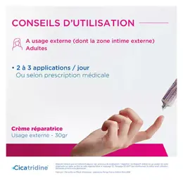 Cicatridine Crème Favorisant la Cicatrisation à l'Acide Hyaluronique 30 g