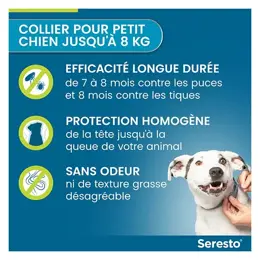 Seresto Petit Chien Collier Anti-Puces et Anti-Tiques -8kg 2 unités