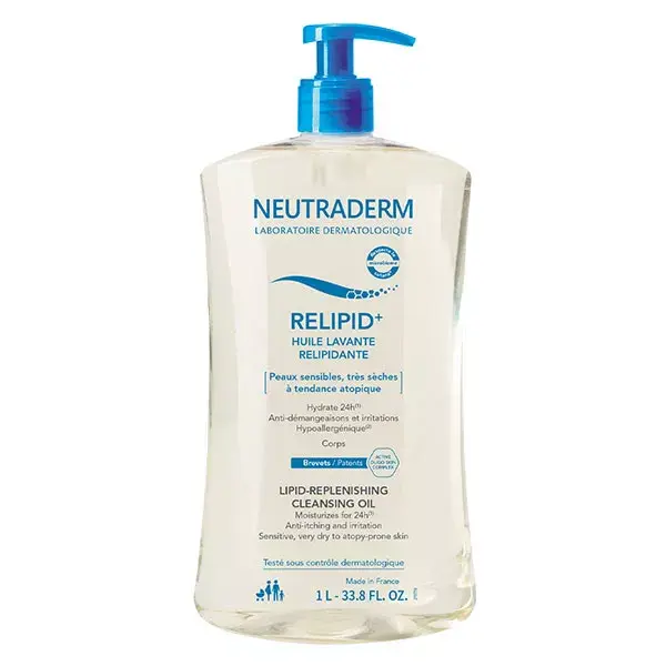 Neutraderm Relipid + Aceite Limpiador Relipidante 1L