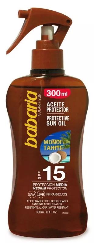Olio solare Babaria SPF15 Monoi Tahiti 300 ml