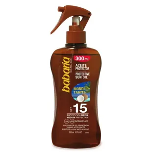 Babaria Sunscreen Oil SPF15 Monoi Tahiti 300 ml