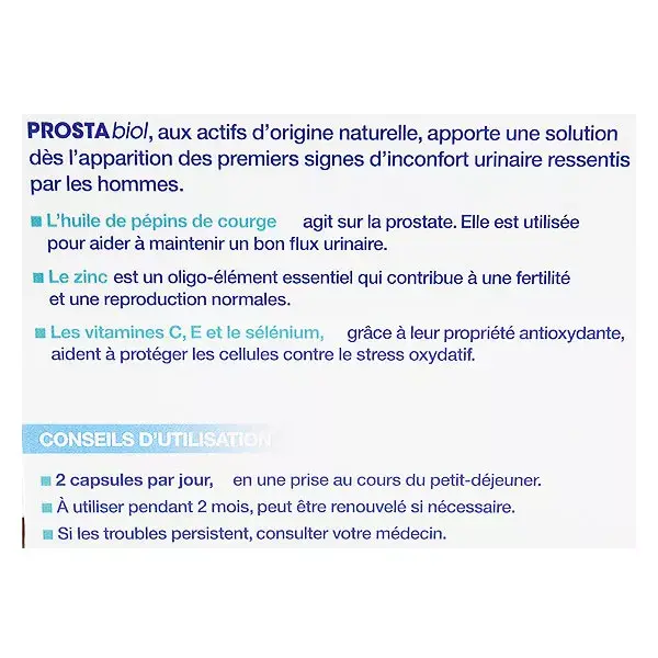 Nutrisanté Hommes Prostabiol Confort Urinaire 60 capsules