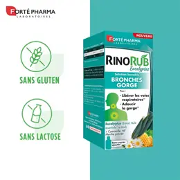 Forté Pharma RinoRub Sirop Gorge Toux Bronches Eucalyptus Miel Flacon 120ml