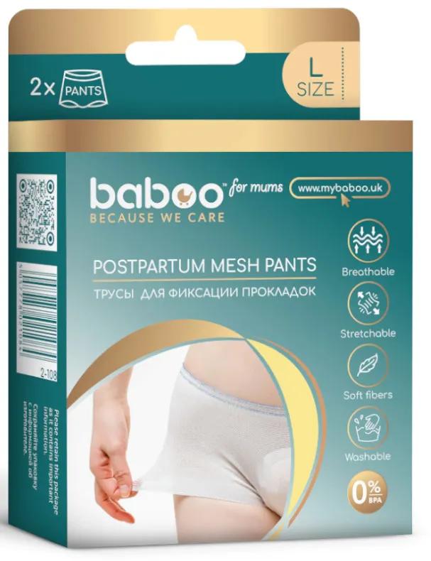 Baboo Culotte jetable post-partum en maille taille L 2 unités