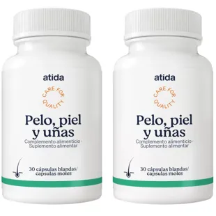 Atida Vitamins Cabelo, Pele e Unhas 2x30 Cápsulas Moles