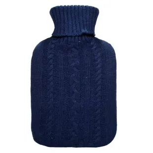 Borsa dell'acqua calda in maglia blu navy Cassandra da 1,8 l