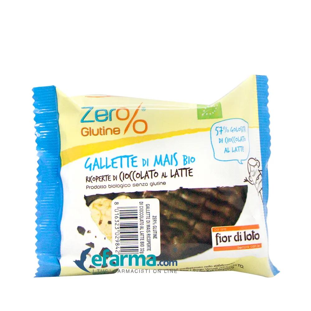 Fior di Loto Zero% Glutine Gallette di Mais e Cioccolato al Latte Bio 32 g