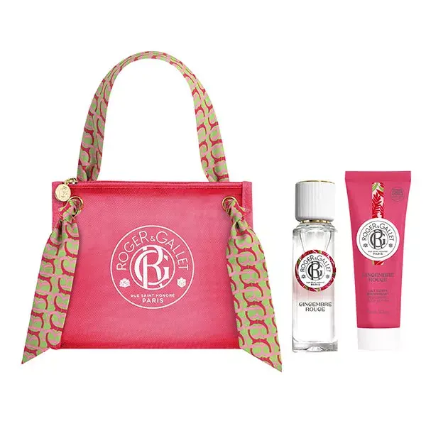 Roger & Gallet Coffret trousse Eau Parfumée Bienfaisante Gingembre Rouge 30 ml et son Lait Corps