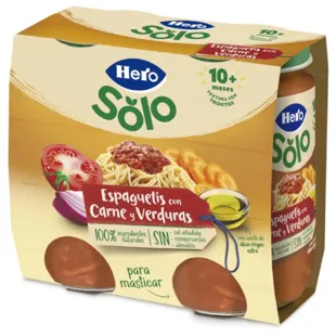 Hero Solo Jar of Spaghetti Pieces with Meat and Vegetables +10m 2x235 gr