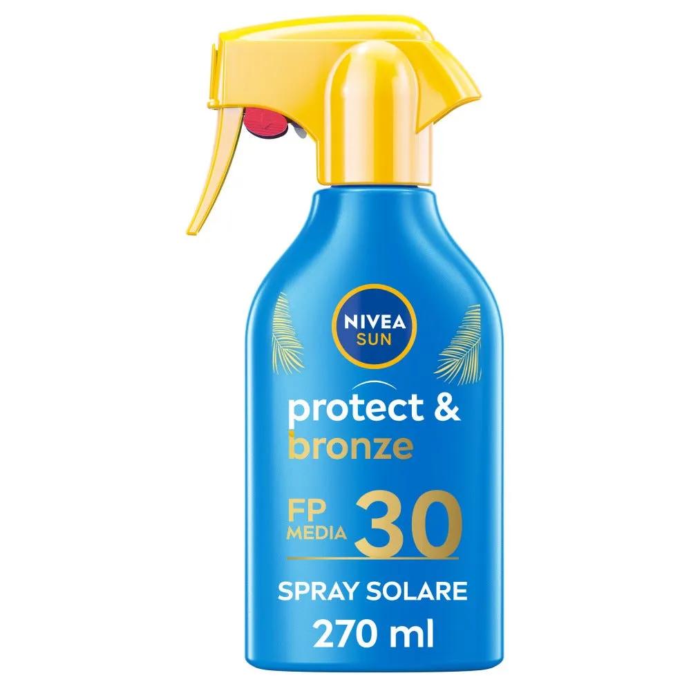 Nivea Sun Spray Solare Protect&Bronze Crema Solare SPF30 Abbronzatura Dorata 270 ml